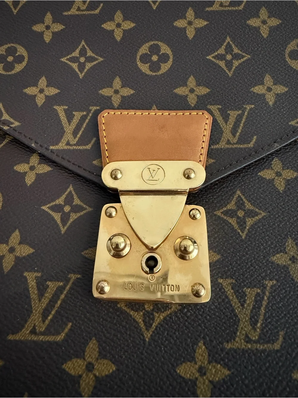 Louis Vuitton Monogram Canvas Envelope Briefcase in Brown and Tan
